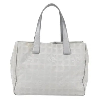 Pre-owned Chanel Travel Line Tote Nylon Silver Nylon Tote Bag Bag ()