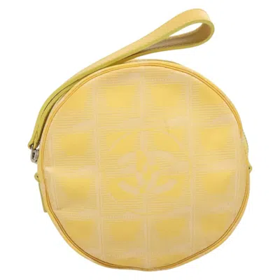 Pre-owned Chanel Travel Line Yellow Nylon Clutch Bag ()