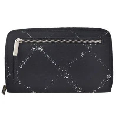 Pre-owned Chanel Travel Line Zip Around Wallet Printed Nylon Black Nylon Wallets Accessory ()