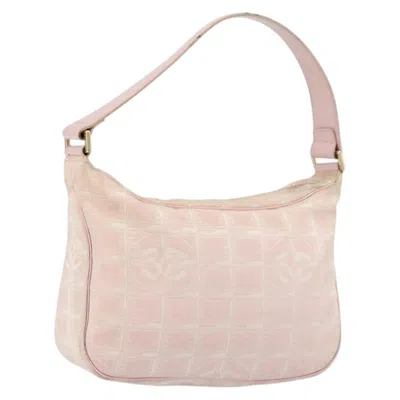 Pre-owned Chanel Travel Line Zip Hobo Nylon Nylon Shoulder Bag Bag () In Pink