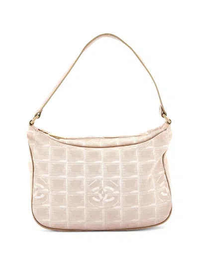 Pre-owned Chanel トラベルライン ジップ ナイロン スモール ホーボーバッグ