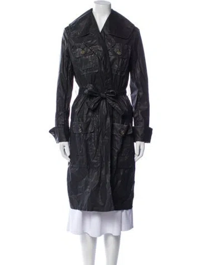 Pre-owned Chanel Trench Coat In Black