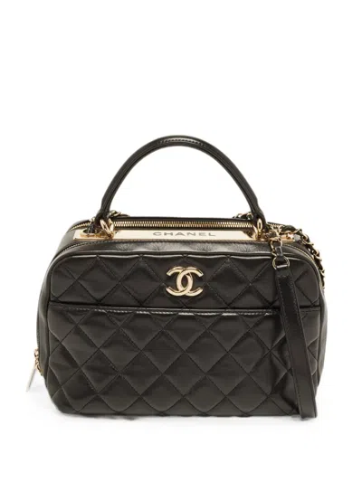 Pre-owned Chanel Trendy Cc Bowling Quilted Tote Bag In Black