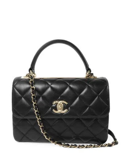 Pre-owned Chanel Trendy Cc Flap Tote Bag In Black
