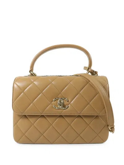 Pre-owned Chanel Trendy Cc Top Handle Tote Bag In Brown