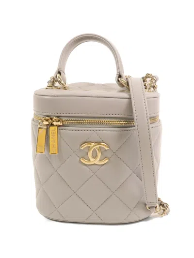 Pre-owned Chanel Trendy Cc Vanity Tote Bag In Gray