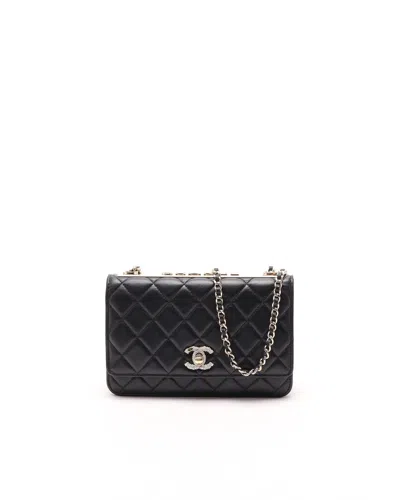 Pre-owned Chanel Trendy Cc Wallet On Chain Bag In Black