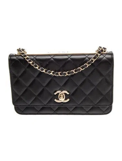 Pre-owned Chanel Trendy Cc Wallet On Chain In Black