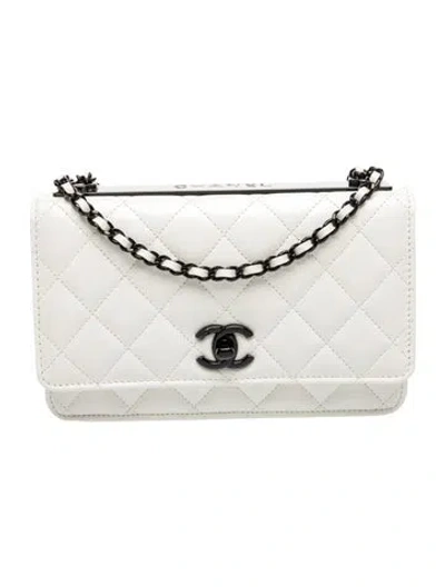 Pre-owned Chanel Trendy Cc Wallet On Chain In White