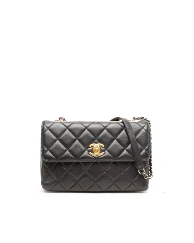 Pre-owned Chanel Trendy Shoulder Bag In Black