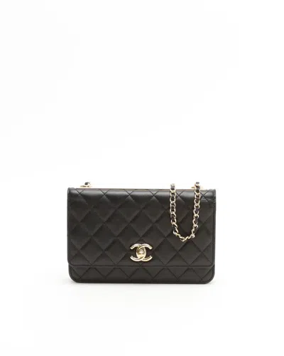 Pre-owned Chanel Trendy Wallet On Chain Bag In Black
