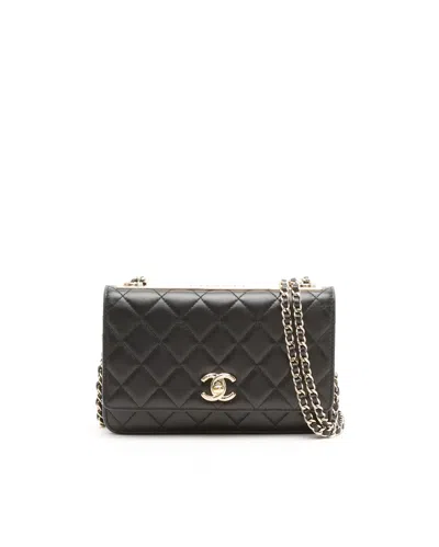 Pre-owned Chanel Trendy Wallet On Chain Bag In Black