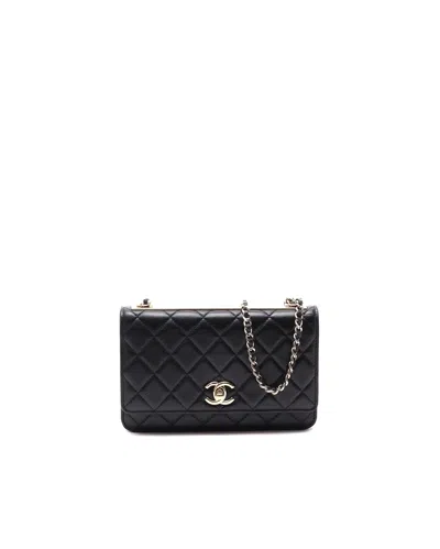 Pre-owned Chanel Trendy Wallet On Chain Bag In Black