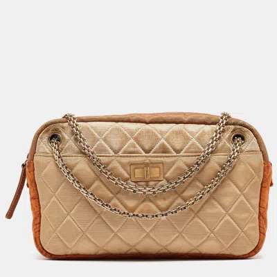 Pre-owned Chanel Tricolor Quilted Fabric Reissue Camera Bag In Multicolor