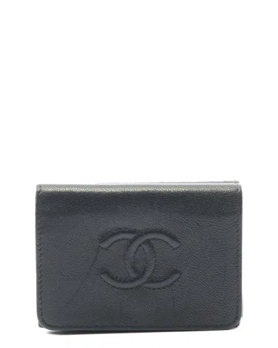Pre-owned Chanel Trifold Wallet Black (authentic Pre-loved)