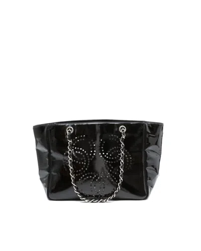 Chanel Triple Cc Chain Tote Bag In Black