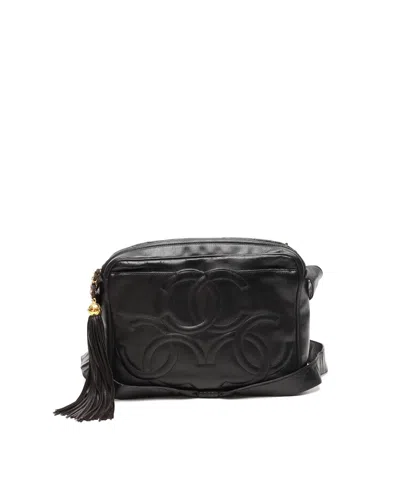 Chanel Triple Cc Tassel Camera Bag In Black
