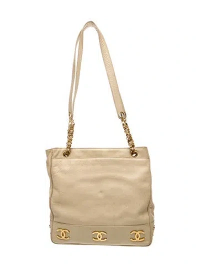Pre-owned Chanel Triple Cc Tote Bag In Neutral