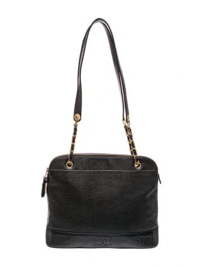 Pre-owned Chanel Triple Cc Tote In Black