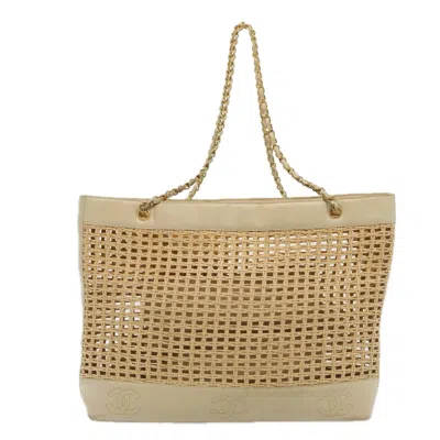 Pre-owned Chanel Triple Coco Beige Suede Tote Bag ()