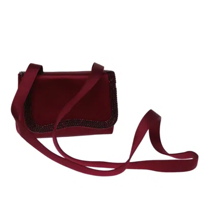 Pre-owned Chanel Turnlock Flap Shoulder Bag Grosgrain Satin Bag () In Red