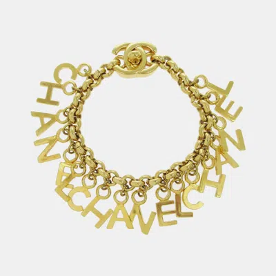 Pre-owned Chanel Turnlock Gold Chain Bracelet