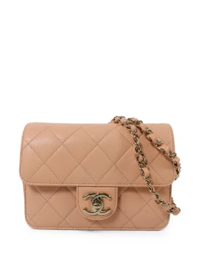 Pre-owned Chanel Turn-lock Quilted Shoulder Bag In Pink