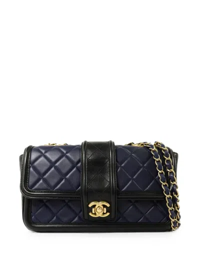 Pre-owned Chanel Turn-lock Shoulder Bag In Blue