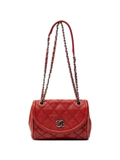 Pre-owned Chanel Turn-lock Shoulder Bag In Red