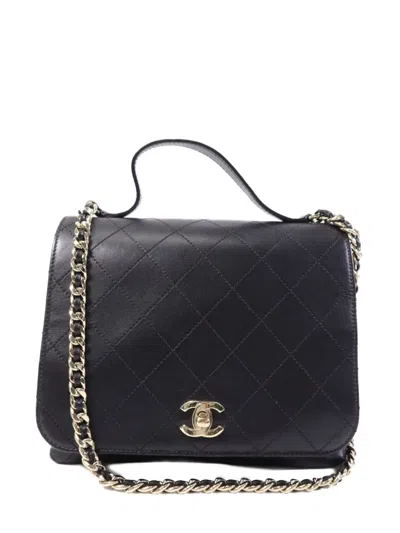 Pre-owned Chanel Turn-lock-fastening Shoulder Bag In Black