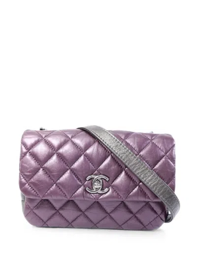 Pre-owned Chanel Turn-lock-fastening Shoulder Bag In Purple