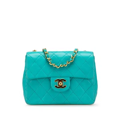 Pre-owned Chanel Turquoise Leather Shoulder Bag () In Blue