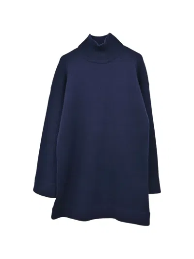 Pre-owned Chanel Turtle-neck Cc Logo Sweater In Blue
