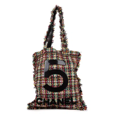 Pre-owned Chanel Tweed 5 Shopping Tote In Multi