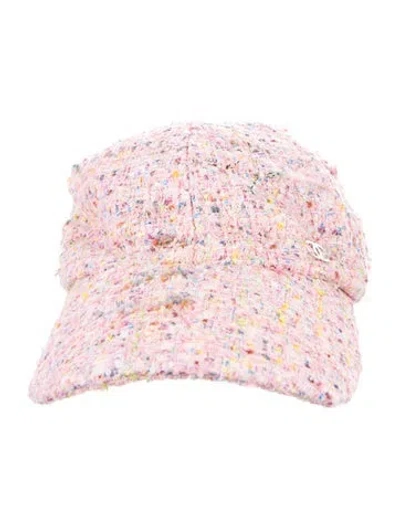 Pre-owned Chanel Tweed Baseball Cap In Pink