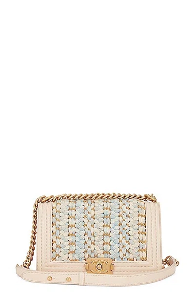 Pre-owned Chanel Tweed Boy Chain Shoulder Bag In Multi