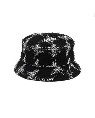 Pre-owned Chanel Tweed Bucket Hat In Black