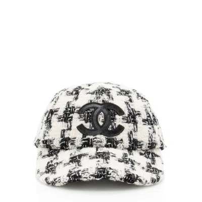 Pre-owned Chanel Tweed Cc Baseball Hat In Multi