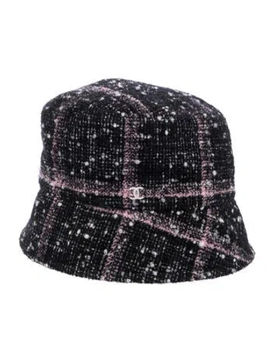Pre-owned Chanel Tweed Cc Bucket Hat In Multi