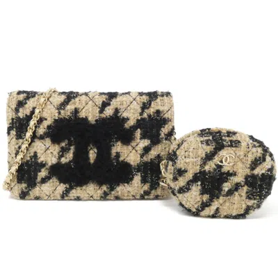 Pre-owned Chanel Tweed Chain/shoulder Wallet () In Multi