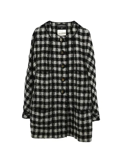 Pre-owned Chanel Tweed Check Jacket In Black