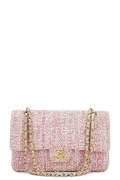 Pre-owned Chanel Quilted Double Flap Chain Shoulder Bag In Pink