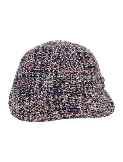 Pre-owned Chanel Tweed Fantasy Cap In Blue