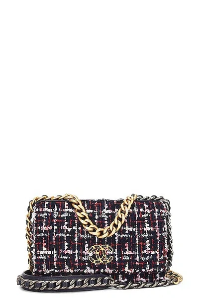 Pre-owned Chanel Tweed Coco Mark Chain Shoulder Bag In Multi Black