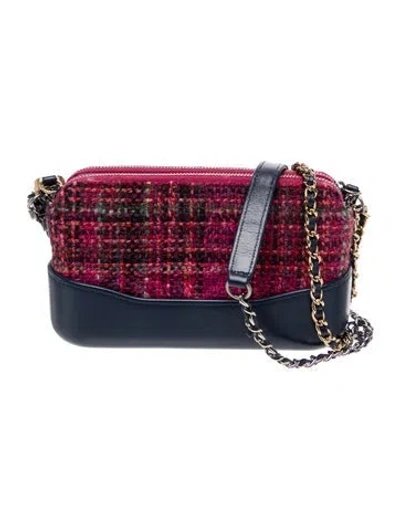 Pre-owned Chanel Tweed Gabrielle Clutch W/ Chain In Multi