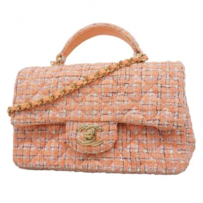 Pre-owned Chanel Tweed Handbag () In Pink