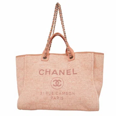Pre-owned Chanel Tweed Handbag () In Pink
