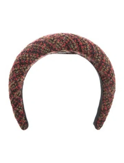 Pre-owned Chanel Tweed Headband In Multi