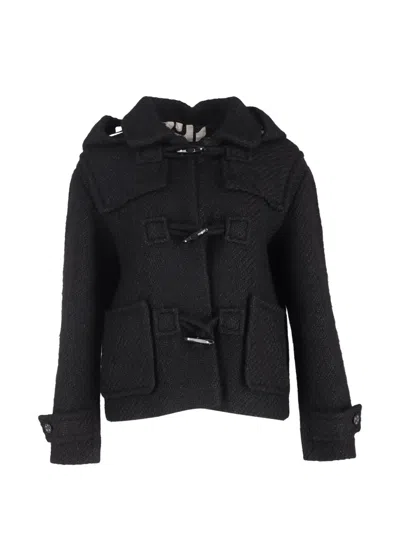 Pre-owned Chanel Tweed Hooded Jacket In Black