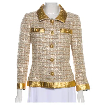 Pre-owned Chanel Tweed Jacket 2019 Paris/egypt Collection In Sand